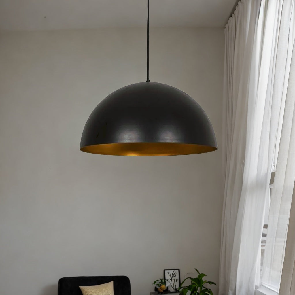 Black Brushed Pendant Light, Kitchen Island Light, Modern Hanging Lamp.