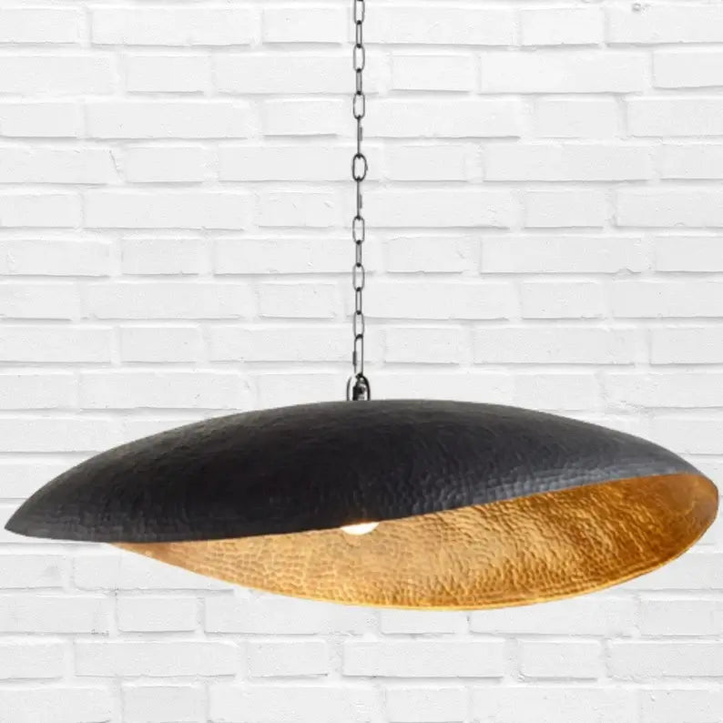  Black Hammered Leaf Ceiling Light, suitable for kitchen islands