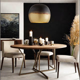 Set of 2 Globe Dome Pendant Light, Brass pendant Lamp with Two-Tone Ceiling Lamp.