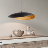 Black Hammered Leaf Ceiling Light, suitable for kitchen islands