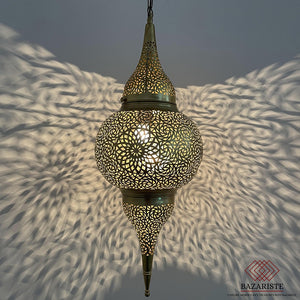 Large Moroccan Hanging Light, Moroccan Chandelier, Brass Pendant Lighting.