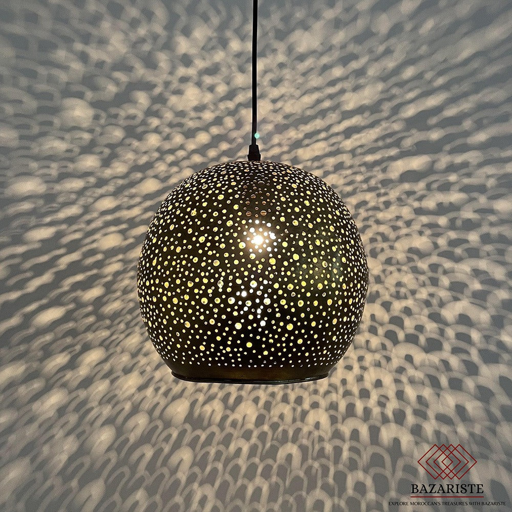 Moroccan Round Pendant Lamp, Hanging Ceiling Light Fixture, Moroccan Lamp