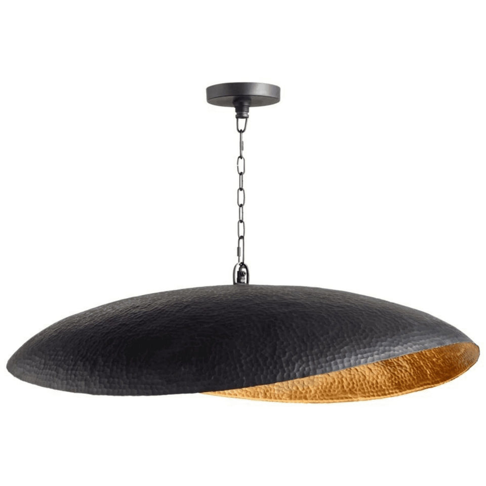 Black Hammered Leaf Ceiling Light, suitable for kitchen islands