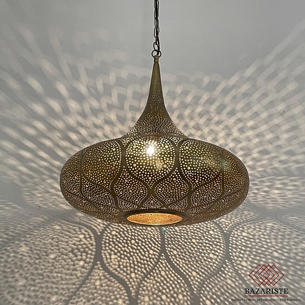 Moroccan Pendant Light, Ceiling Light Fixture, Hanging Lampshade Light, Brass Lantern Pendant.